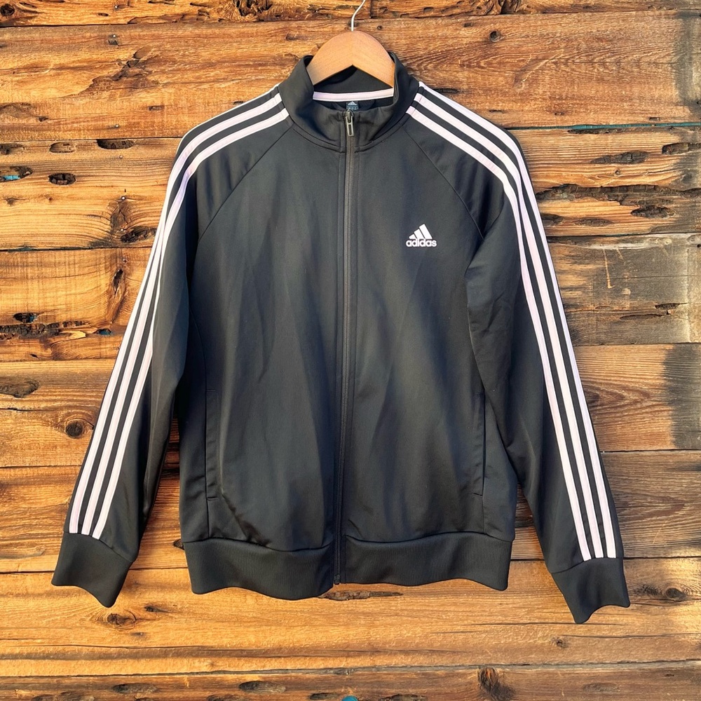 ADIDAS | B&W Stripe Tracksuit Jacket L